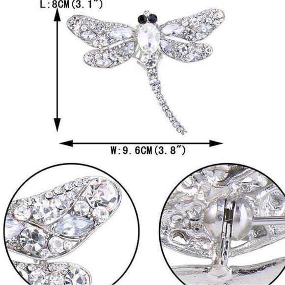🩷 Betsey Johnson stunning pink crystal dragonfly brooch 🩷 - Picture 4 of 4